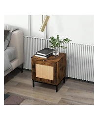 gaomon End Table Wood Nightstand With Storage Shelf