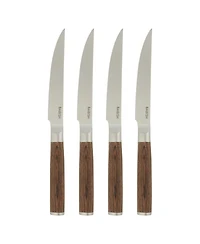 Babish 4-Piece 1.4116 German Stainless Steel Steak Knife Set with Dark Pakka Wood Handles Full-Tang Knives for Dining & Everyday Table Use