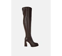 Nenana Faux Leather Knee-High Boots Women