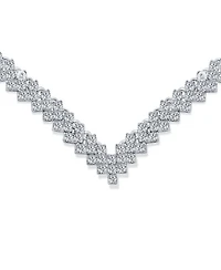 Bling Jewelry Art Deco Style Cubic Zirconia Statement Cz Collar Statement V Decollete Necklace