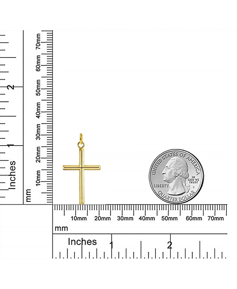 Bling Jewelry Religious Jewelry Simple 14K Yellow Gold Cross Pendant Necklace Chain Not Included