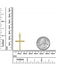 Bling Jewelry Religious Jewelry Simple 14K Yellow Gold Cross Pendant Necklace Chain Not Included