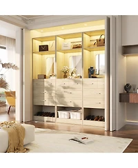 Aheaplus Closet System with Mirror and Drawers