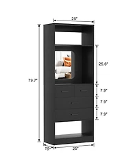 Aheaplus Closet System with Mirror and Drawers