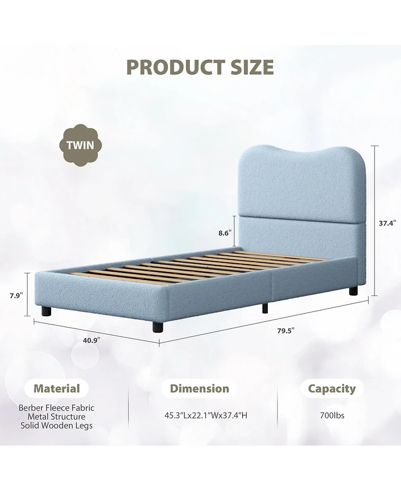 gaomon Twin Size Platform Bed Frame Metal Frame Twin Bed Fame Space Saving, for Living Room