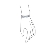 Bling Jewelry Special Occasion Jewelry Multi Row Wide Cubic Zirconia Cz Statement Bracelet Silver Plated