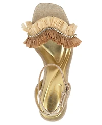 Jessica Simpson Women's Omiena Raffia Fringe High-Heel Dress Sandals