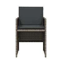 Patio Chairs with Cushions 4 pcs Gray Poly Rattan