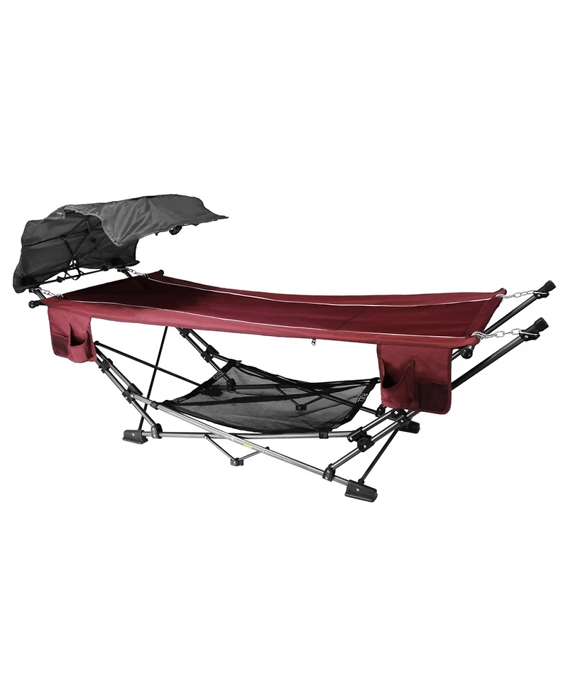 Zenithen Limited Portable Folding Hammock with Retractable Canopy, Red
