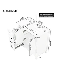 Cesicia Solid Wood 36 in. Bathroom Vanity Cabinet with Sink Top, Two Doors and Two Drawers, Open shelf