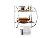 Slickblue 2-Tier Wall Mount Shower Organizer Towel Storage Rack
