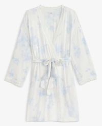 I.n.c. International Concepts Women's Lace-Trim Knit Wrap Robe, Exclusively at Macy's