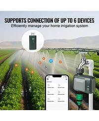 Mecale WiFi Sprinkler Timer, Single Outlet Smart Hose Faucet Timer with Brass Inlet, 2.4GHz WiFi/Bluetooth App Control, IPX6