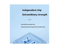 Risokeys Usb 3.0 Hub with 7 Ports - Notebook External Mouse, Keyboard, and Usb Flash Drive Connector with Switch, 1.5m Cable