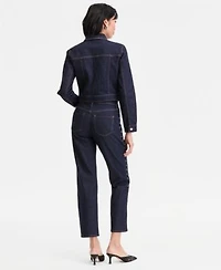 I.N.C. International Concepts Womens Cropped Lace Up Jacket Straight Leg Jeans