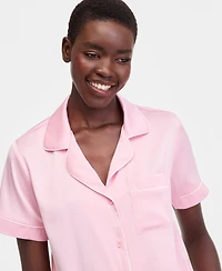I.n.c International Concepts Women's Stretch Satin Short-Sleeve Pajama Set, Exclusively at Macy's