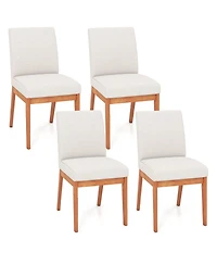 Modern Kitchen Chair Dining Chair with Rubber Wood Legs & Padded Seat