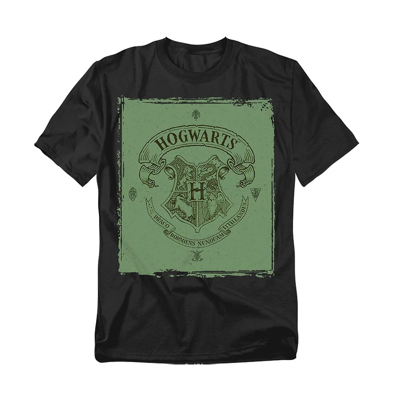 Harry Potter Men's Hogwarts Crest On Parchment T Shirt