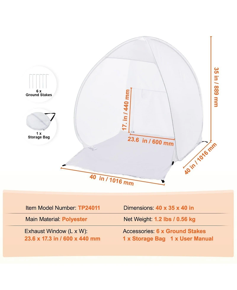 Mecale Pop-Up Spray Paint Shelter, 40 x 35 x 40 in Portable Spray Paint Tent with Built-In Floor, Exhaust Window, Storage Bag