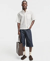 Mode of One Men's Boxy-Fit Sheer Short-Sleeve Shirt, Macy's Exclusive