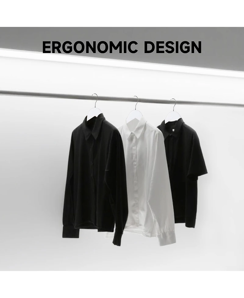 BP4U -Pack Premium Wooden Suit Hangers with Non-Slip Pant Bar, Heavy Duty Solid Wood Coat for Jackets, Shirts, Dresses