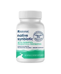 NativePath Complete Synbiotic - Pre, Pro & Postbiotic 3-in-1 for Gut Health & Digestive Support - 10 Billion Cfu, 30 Servings