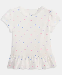 First Impressions Baby Girls' 3M-24M Mix and Match Heart-Print Peplum T-Shirt, Macy's Exclusive