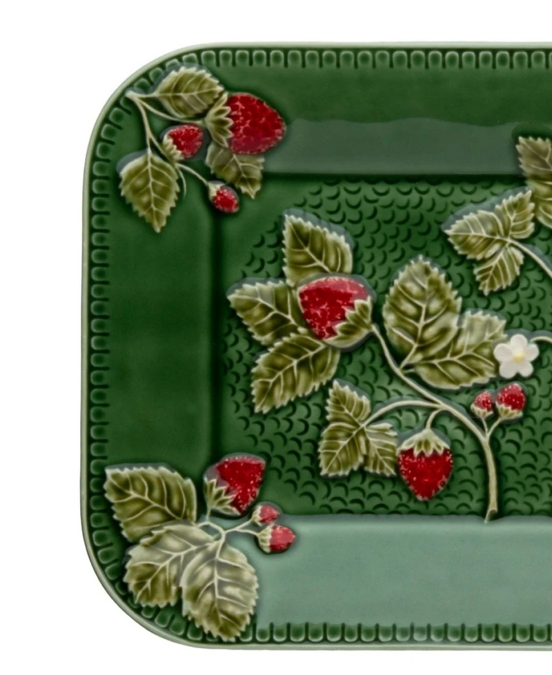 Bordallo Pinheiro Strawberries Rectangular Tray Platter