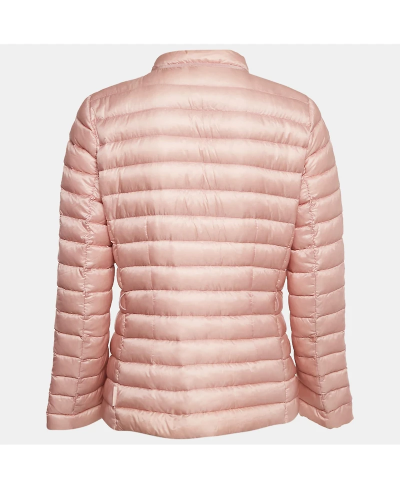 Pre-Owned Moncler Women's Pink Nylon Belted Puffer Jacket