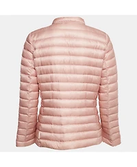 Pre-Owned Moncler Women's Pink Nylon Belted Puffer Jacket