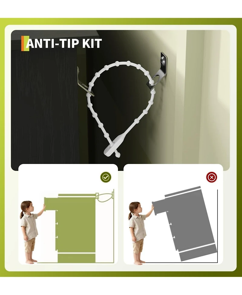 gaomon Tall 4-Drawer Dresser with Rgb Lights & Charging Station, App Controlled Music Sync Led