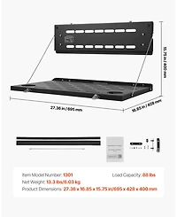 Mecale Tailgate Drop Down Table for 2021-2025 Ford Bronco, Carbon Steel Foldable Molle Panel, 88 lbs Load Capacity