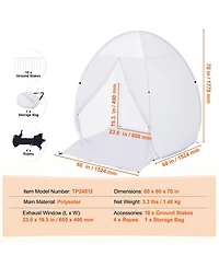 Mecale Pop-Up Spray Paint Shelter, 60 x 60 x 70 in Portable Spray Paint Tent with Built-In Floor, Exhaust Window, Storage Bag