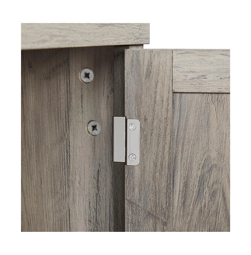 Yaheetech Farmhouse Tv Stand with 3-Layer Storage Shelf