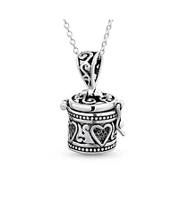 Bling Jewelry -Style Heart Prayer Box Locket Necklace Pendant .925 Sterling Silver