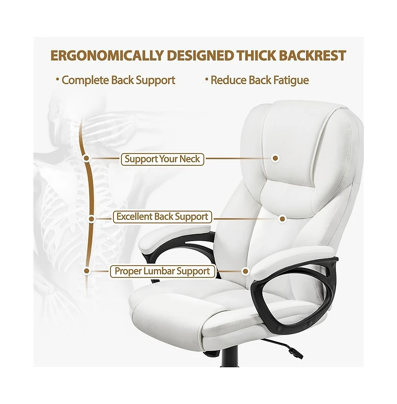 Yaheetech Faux Leather Executive Office Chair Computer Desk Chair