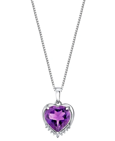 Macy's Amethyst (3-1/3 ct. t.w.) & Diamond Accent Pendant Necklace in Sterling Silver