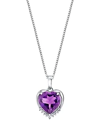 Macy's Amethyst (3-1/3 ct. t.w.) & Diamond Accent Pendant Necklace in Sterling Silver