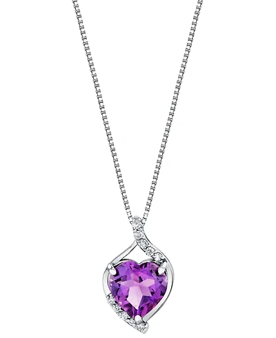 Macy's Amethyst (1-3/4 ct. t.w.) & Diamond Accent Pendant Necklace in Sterling Silver
