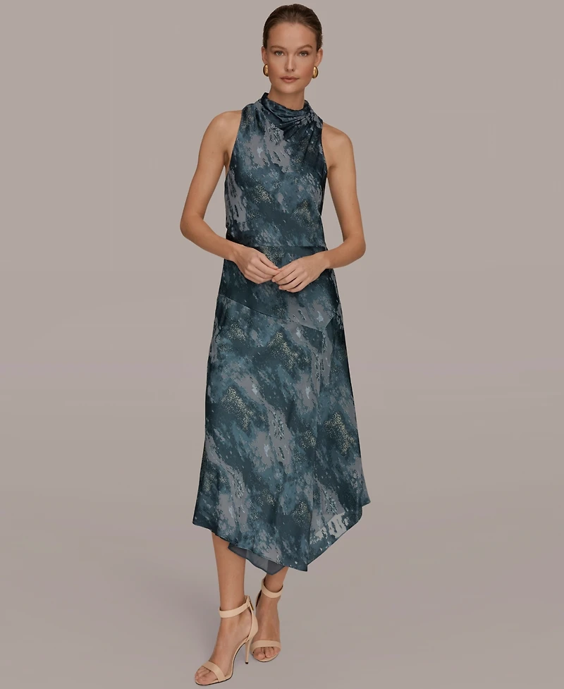 Donna Karan New York Women's Sleeveless High Neck Midi Dress