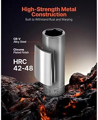 Mecale 76-Piece 3/8" Drive Socket & Ratchet Set, Sae & Metric, Deep & Shallow, Accessories, Storage Case, Cr-v Alloy Steel