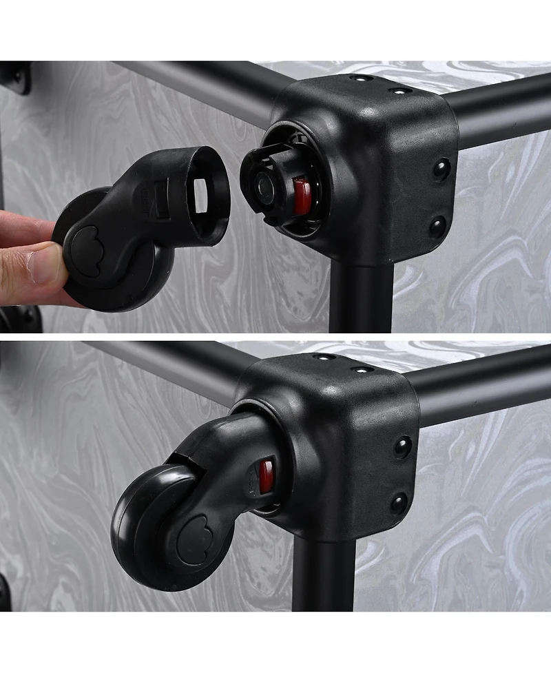 Byootique Makeup Train Case with Portable Cube Case Cosmetic Organizer Graystone