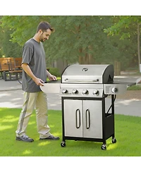 Ecooso 4-Burner Propane Gas Grill with Side Burner