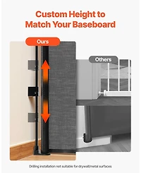 Cozito Retractable Baby Gate, 31.3 in Tall, Extends to 56.3 in Wide, Mesh Dog Gate w/ Security Lock, Trip-Free Walk-Through, Black