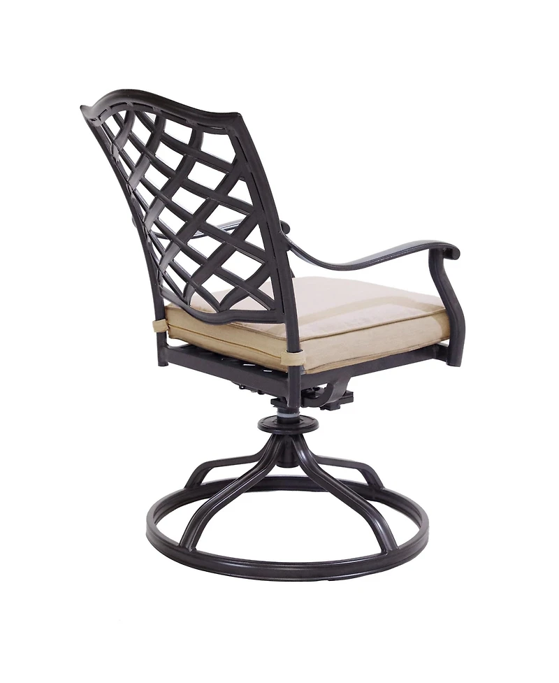 Mondawe 6-Piece Outdoor Patio Bar Stool Set with High Backrests and Orange Cushions