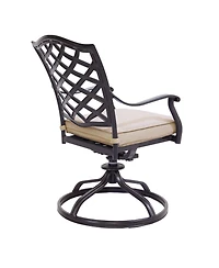 Mondawe 6-Piece Outdoor Patio Bar Stool Set with High Backrests and Orange Cushions
