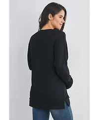 Hello Miz Maternity Crew Neck Side Zip Nursing Pullover Sweatshirts