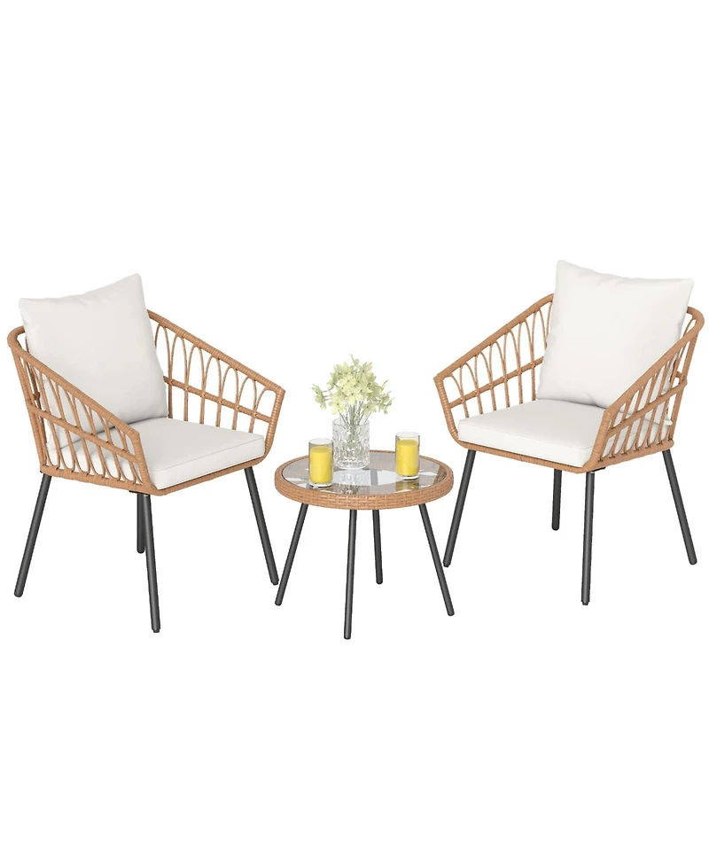 Slickblue Outdoor 3-Piece Bistro Set with Sturdy Metal Frame