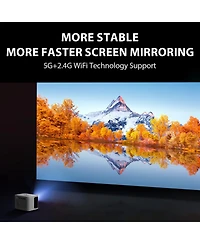 Zachvo 1080P Projector 4K Support, 5G WiFi Bluetooth, Outdoor With Full-Sealed Engine/Ppt/Zoom