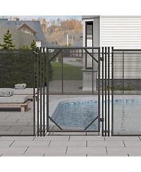 Mecale Pool Fence Gate, 4 ft x 2.5 ft Removable Inground Pool Gate Kit, Easy Diy Install, Child & Pet Safety Fence Gate with Stainless Latch